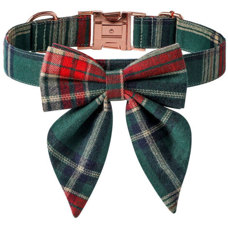 Bardusch-Collier pour animal de compagnie avec nœud papillon, collier confortable et ajustable avec boucle en métal, assorti à la laisse du chien//