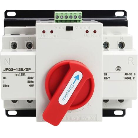 Bardusch-Commutateur de Transfert Automatique à Double Puissance, 220V 125A 2P Mini Disjoncteur de Commutateur de Transfert Automatique Intelligent à Double Puissance