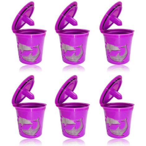 Bardusch - Compatible avec le panier-filtre à café Keurig 2.0, ensemble de capsules K-Cup réutilisables avec 3 capsules rechargeables violettes et rouges.
