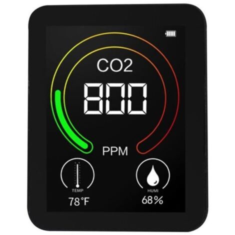 Bardusch - Compteur de dioxyde de carbone Température/Humidité Moniteur de qualité de l\'air pour les données en temps réel du bureau à