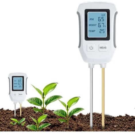 Bardusch-Compteur de sol, compteur d'humidité du sol numérique 3 en 1 avec pH/humidité/température pour jardin, pelouse, agriculture et plantes d'intérieur/extérieur
