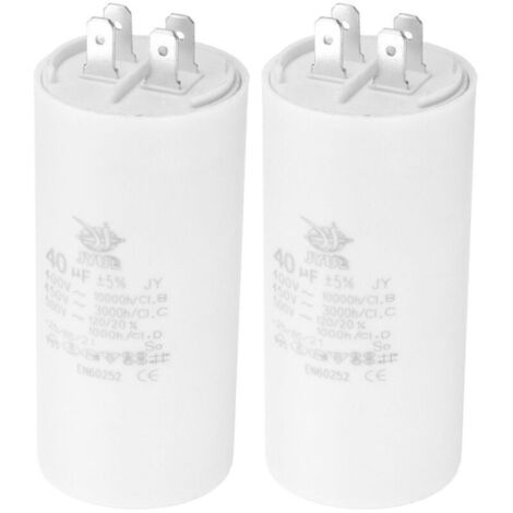 Bardusch - Condensateur   CBB60 40uf AC 450V 4-broche 50/60HZ Double Insert Climatiseur Pompe Eau Ventilateur Moteur Étoile 95x45 mm
