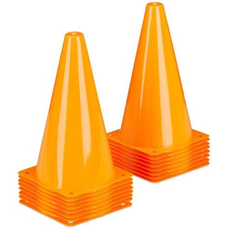 Bardusch - Cônes de signalisation - - Lot de 16 - 23 cm - Plastique souple - Orange