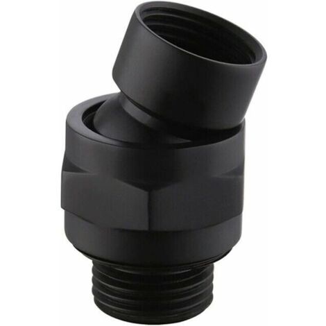 Bardusch-Connecteur de pommeau de Douche à Grand débit d'eau   Bras dextension réglable   Joint à rotule   Adaptateur Universel en Laiton   pour Salle de Bain   Noir