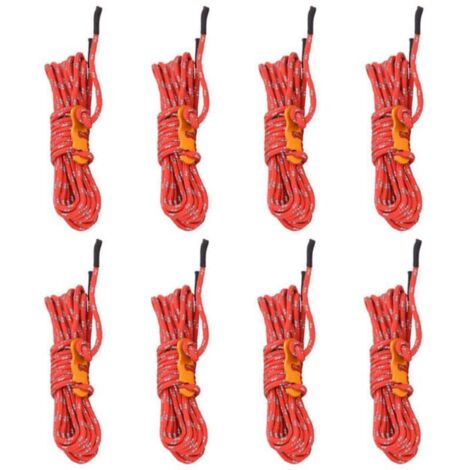 Bardusch-Cordes de haubanage avec clés réfléchissantes 8 pcs 4 m 4 mm, corde de haubanage, corde de haubanage réfléchissante, 4008134