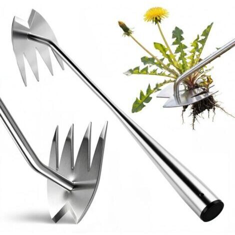 Bardusch-Coupe-mauvaises herbes amélioré, coupe-mauvaises herbes manuel à 4 dents en acier inoxydable, adapté au désherbage et à la plantation dans les jardins