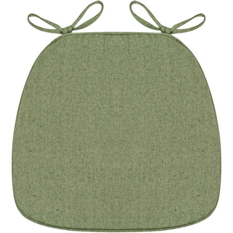 Bardusch - Coussin de chaise avec attaches 40 x 33 x 5 cm, antidérapant, garnissage en mousse haute densité, housse amovible, vert