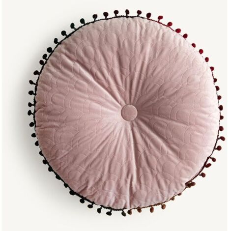 Bardusch Coussin de Sol Coussin Chaise Style Scandinave, Coussin Rond 40cm Coussins de Jardin Coussin Sol Tatami pour Yoga Méditation Tea Party Balcon Salon Enfant Adultes (40cm,Rose Peau)