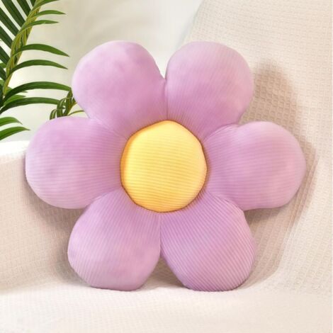 Bardusch-Coussin décoratif violet marguerites, 38 cm, pour sol, lit, canapé ou chaise