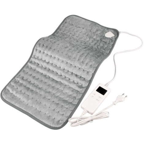 Bardusch-Couverture Chauffante Électrique 30x60cm Gris Avec6 Niveaux de Température, Extinction Automatique & Protection Contre la Surchauffe, Fixation Facile Sur Lit et Matelas