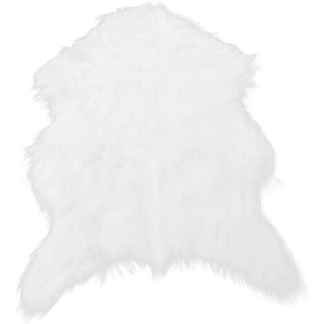Bardusch-Couvre-Chaise Fausse Peau De Mouton Tapis Shaggy Doux pour Salon Chambre à Coucher Et Sol Blanc
