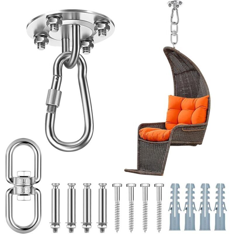 Bardusch-Crochet Plafond, Fauteuil Suspendu Hamacs, Balancelles Et Accessoires Support Sac De Frappe, La Capacité De Charge Maximale Est De 450 Kg