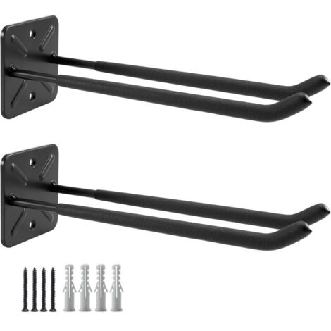 Bardusch - Crochets de garage, support mural, organisateur de barre, organisateur d'outils lourds, crochets de rangement de garage pour outils de jardinage, outils de jardin (2 pièces)