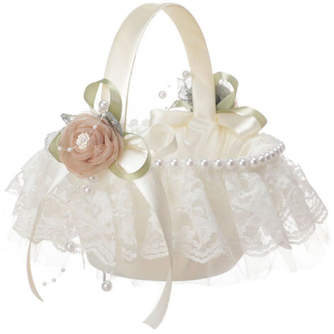 Bardusch - Décoration de chambre en liquidation Fleurs Mariage Mariée Demoiselle d'honneur Panier de fleurs en soie Rose en soie Panier de fleurs en tissu de soie Panier de fleurs saupoudré Fourniture