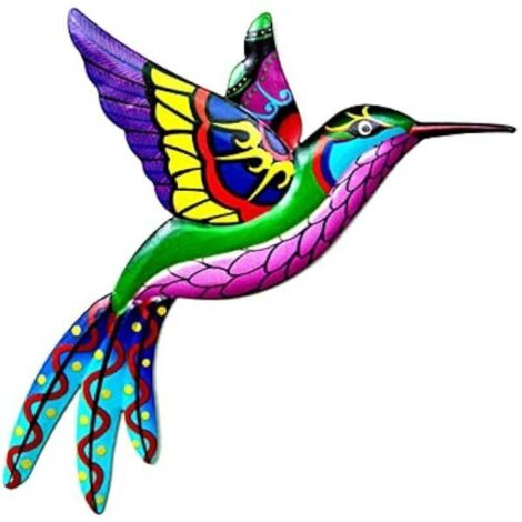 Bardusch - Décoration murale Colibri en métal – Décoration murale en fer forgé – Décoration murale à suspendre – Pour maison, intérieur, extérieur, jardin, cour, patio – 1 pièce, violet