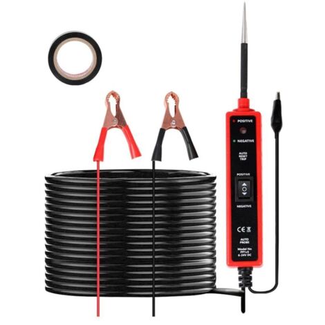 Bardusch - Détecteur de Testeur de Circuit Électrique Voiture CC 6V 12V 24V Test Light Auto Lampe Temoin Analyseur de Circuit LED Sonde de Tension Électrique Automobiles Testeur de Système Électrique