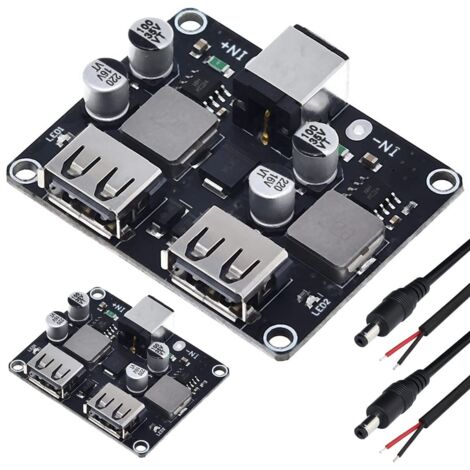 Bardusch-Deux modules de charge rapide USB double QC3.0 QC2.0 6-32V, 9V, 12V, 24V vers 5V, carte convertisseur abaisseur DC-DC.