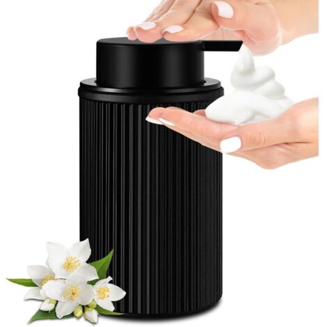 Bardusch-Distributeur savon noir mat 400 ml, pompe mousse, rechargeable liquide vaisselle, lot de 1