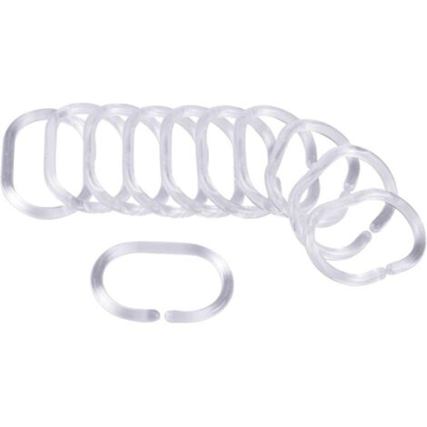 Bardusch-douceur d'intérieur, 12 Anneaux Rideaux de Douche Vitamine Sdb Transparent, Plastique Uni