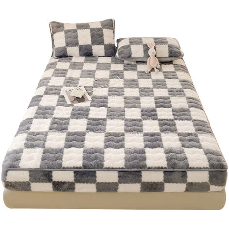 Bardusch-Drap-housse Queen Size, drap-housse Queen en peluche ultra douce et duveteuse, drap-housse en flanelle à poches profondes de 40 cm (16 po) en fausse fourrure moelleuse pour l'automne, l'hiver