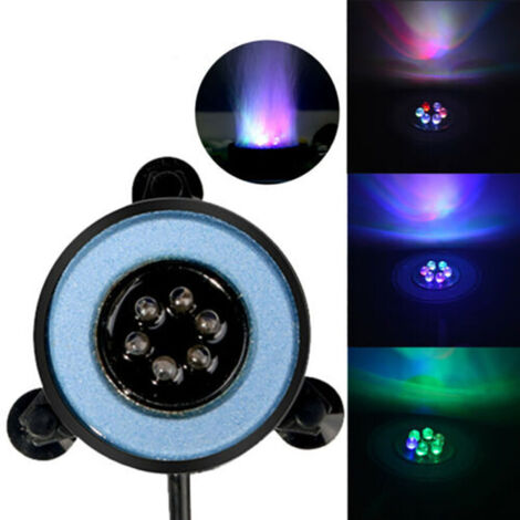 Bardusch - Éclairage LED pour aquarium, diffuseur d'air lumineux coloré, lampe à bulles pour aquarium, bassin et étang.