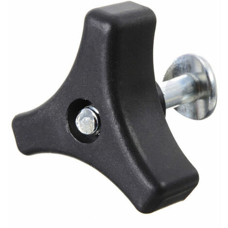 Bardusch-Écrou papillon en plastique noir et argent – Vis à bouton triangulaire 50mm – Filetage métrique pas standard – Pour tondeuse à gazon –