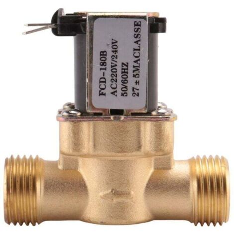 Bardusch-Électrovanne Électrique 220V 1/2 Pouce Laiton Normalement Fermée pour Contrôle Eau Liquide Chimique Industriel