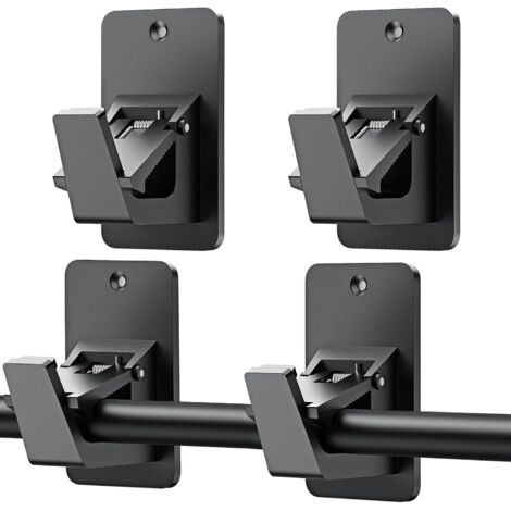 Bardusch-Ensemble de 4 supports de tringle à rideaux, support de tringle à rideaux auto-adhésif pour salle de bain, convient aux salles de bain