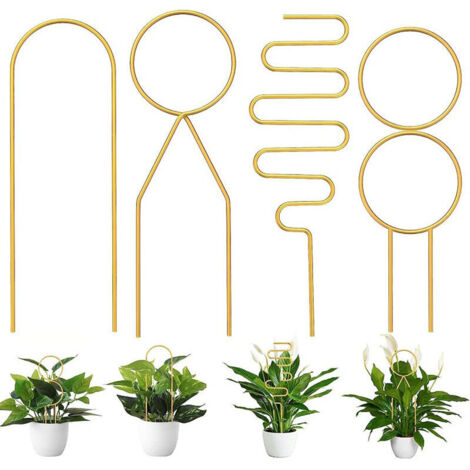 Bardusch Ensemble de 4 tuteurs pour plantes grimpantes d'intérieur, supports métalliques adaptés aux plantes en pot, aux vignes et aux fleurs.