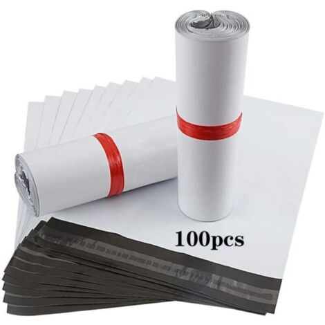 Bardusch - Enveloppe Sac Plastique Expedition Blanches Opaques 100 Emballage Colis Vetement Sacs d\'expédition Courrier Enveloppes Expéditeurs