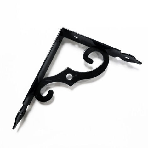 Bardusch-Equerre Etagere Murale  2 Pièces Support Tablette Murale  190 x 140 mm  Equerre Metal Fer Forgé Noir  Equerre Fixation pour Decoration Murale, Étagère Murale, Etagere Cuisine