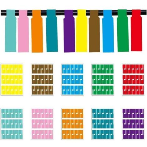 Bardusch-Étiquette de Cables,10 Couleurs 300 Pièces Étiquettes Auto-Adhésives de Câble Étanche Identification Câble pour Imprimantes Laser