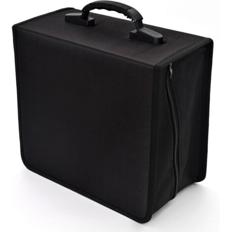 Bardusch-Étui zippé noir capacité 432 CD, organiseur portefeuille film média, idéal voiture ou voyage, protection intégrale