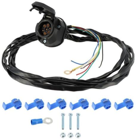 Bardusch - Faisceau Attelage Remorque - Prise 7 plots 12V Femelle - Pré Câblé 2m - Fils 7x0.5mm² - pour Remorques et Machines agricoles