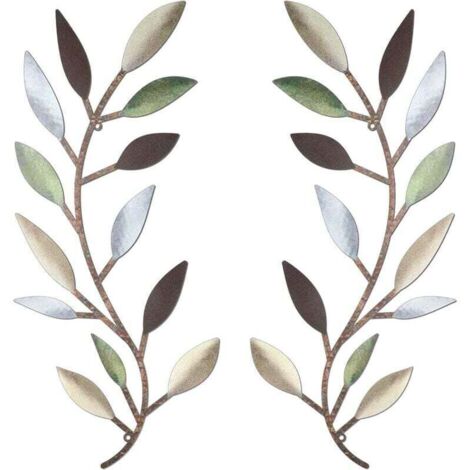 Bardusch-Feuille d'arbre en métal décoration murale vigne branche d'olivier feuille Art mural en fer forgé défilement au-dessus du lit, salon, décoration extérieure