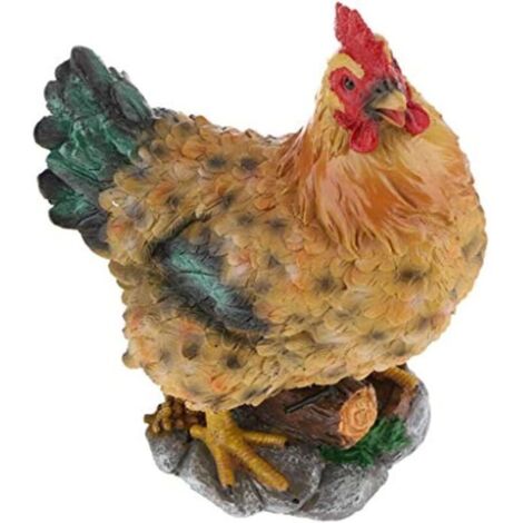 Bardusch - Figurine de poule miniature en résine, animaux de la ferme simulation de poule de jardin, décoration pour jardin