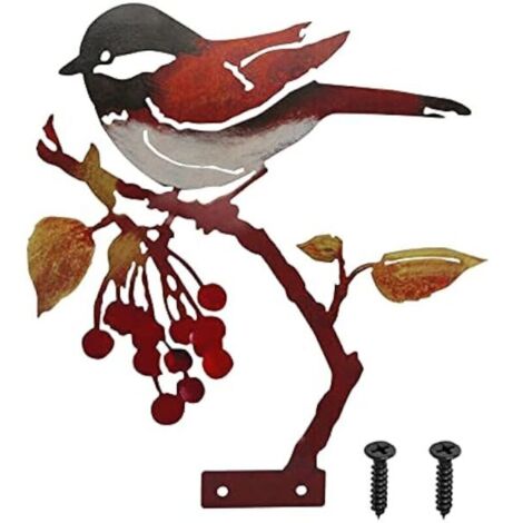 Bardusch - Figurines en métal - Décoration de jardin - Oiseau rouille - Décoration de jardin pour l'extérieur - Décoration d'automne - Oiseaux rouillés avec vis - Statues de jardin pour étang
