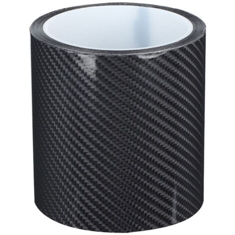 Bardusch - Film de protection en fibre de carbone noir pour bord de portière de voiture, autocollant anti-rayures (10 cm x 3 mètres)