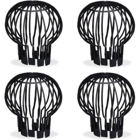 Bardusch-Filtre gouttière, lot Pratique de 4, Plastique, crépine, Protection, écoulement de l’Eau, Ø 12 cm, Noir
