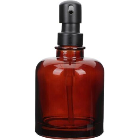 Bardusch-Flacon à shampoing en verre ambré de 350 ml avec pompe inox, pour usage domestique ou hôtelier en salle de bain