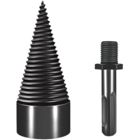Bardusch - Foret conique pour fendeur de bois 45 mm, tige conique filetée, foret pour fendeur de bois avec tige hexagonale/carrée/ronde, pour perceuse à fendeur de bois, foret conique étagé, foret con