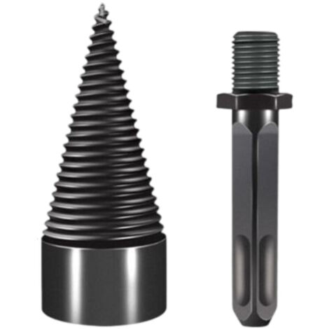 Bardusch - Foret conique pour fendeur de bois 45 mm, tige conique filetée, foret pour fendeur de bois avec tige hexagonale/carrée/ronde, pour perceuse à fendeur de bois, foret conique étagé, foret con