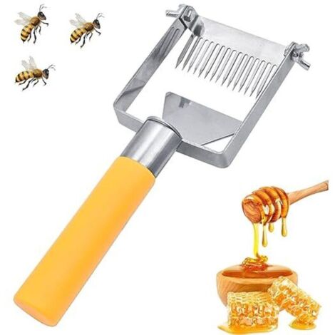 Bardusch-Fourchette à Décapsuler le Miel, Fourchette D'apiculture en Acier Inoxydable avec Poignée, Grattoir en Nid D'abeille pour Extraire le Miel, Outil de Ruche Parfait pour les Apiculteurs