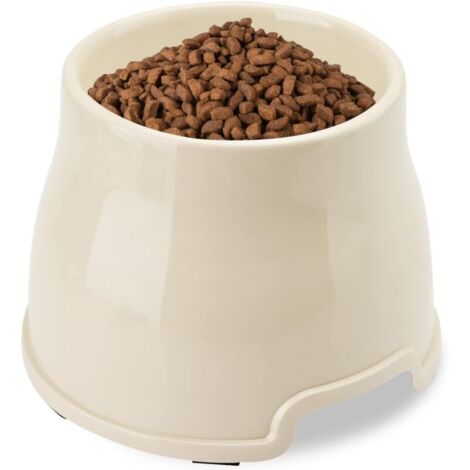 Bardusch - Gamelle surélevée pour Chien à Longues Oreilles - Nourriture et Eau - Antidérapante - Pour Chiens de Petite, Moyenne et Grande Taille (L, Blanc)