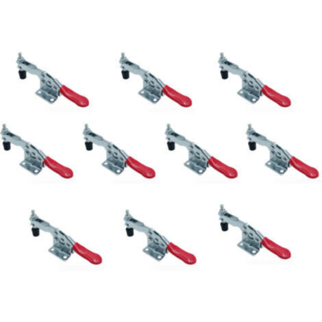 Bardusch GH-201-B Lot de 10 sauterelles de menuisier, capacité 90 kg, fermoirs rapides horizontaux réglables pour machines, menuiserie, soudage