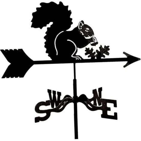 Bardusch-Girouette en Métal, Figurines pour Jardin, Girouette De Jardin, Outil De Mesure Professionnel, Girouette Con Support pour Extérieur, Ferme, Cour, Jardin, Tonnelle- écureuil
