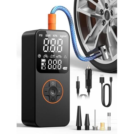Bardusch-Gonfleur pneus 150 PSI, 6000 mAh, grand écran, auto-arrêt, LED, voiture/moto/vélo.