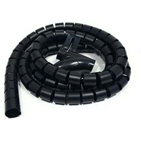 Bardusch-Goulotte de câbles de bureau 3 m, gaine de protection de câbles, tube d'enroulement de stockage, gaine spiralée flexible, convient pour câble de 22 mm - noir