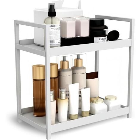 Bardusch-Grande étagère blanche multifonction, organisateur parfum/skincare/cosmétiques pour chambre, salle de bain ou dressing.