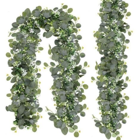 Bardusch-Guirlande de verdure - - 2PCS - Eucalyptus artificiel - 1,8 mètre - Durable et réaliste